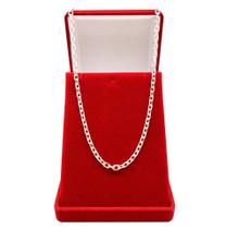 Corrente Cordão De Prata 925 Maciça 60cm Cadeado Masculina 4mm Corrente Cordão De Prata 925 Maciça 60cm Cadeado Masculina 4mm