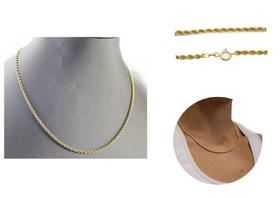 Corrente Cordão Elo Baiano Delicado Ouro 18 Feminino 43,5 cm