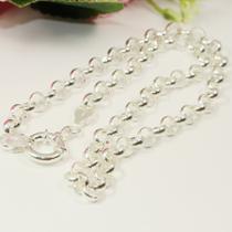 Corrente Cordão Elo Portugues Grossa 45 cm Prata 925