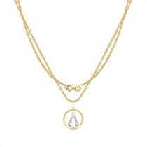 Corrente Cordão Feminino + Pingente N S Aparecida Ouro 18k