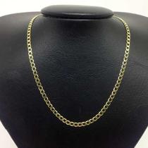 Corrente Cordão Grumet C/ Fecho Gaveta Banhado A Ouro 18k 80cm Masculino 4mm