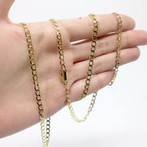 Corrente Cordão GRUMET CURTA 80CM 4MM FECHO GAVETA BANHADA A OURO 8K