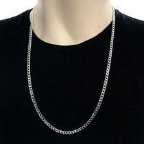 Corrente Cordão Grumet Fino Colar Masculino 4mm Aço inox