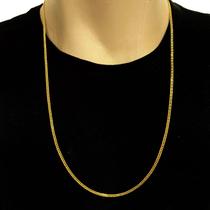 Corrente Cordão Grumet Italiana Fina Masculina Banhada ouro