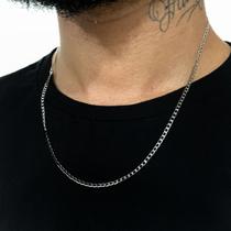 Corrente Cordão Grumet Laminada Fina 55cm Aço Inox Masculino Corrente Cordão Grumet Laminada Fina 55cm Aço Inox Masculino