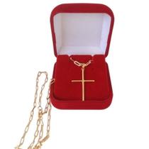 Corrente cordão infantil menino cruz crucifixo folheado Corrente cordão infantil menino cruz crucifixo folheado