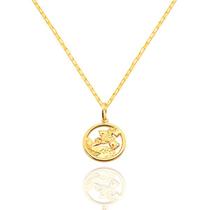 Corrente Cordão Maciço Com Medalha São Jorge Ouro 18k