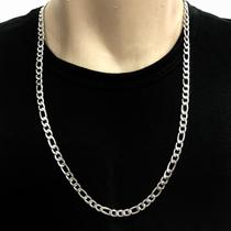 Corrente Cordão Masculina 3x1 Figaro Aço Inoxidavel 70cm