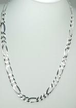 Corrente Cordão Masculina Em Prata 925 Grossa 3x1 Figaro