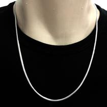 Corrente Cordão Masculina Laminada 2mm Aço Inoxidavel 60cm