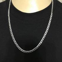 Corrente Cordão Masculina Prata Maciça 925 Elos Grumet 60cm