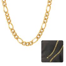 Corrente Cordão Masculino 60Cm Fígaro 3X1 Dourado Grosso 5Mm