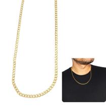 Corrente Cordão Masculino 60Cm Grumet Dourado 3Mm Aço Inox