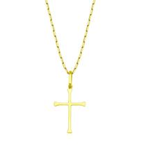 Corrente Cordão Masculino 70cm Pingente Crucifixo Ouro 18k