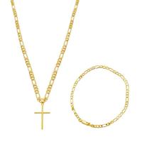 Corrente Cordão Masculino 70Cm + Pingente Cruz + Pulseira Corrente Cordão Masculino 70Cm + Pingente Cruz + Pulseira