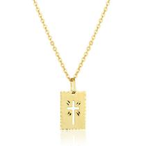 Corrente Cordão Masculino com Pingente Placa Cruz Em Ouro 18k Corrente Cordão Masculino com Pingente Placa Cruz Em Ouro 18k