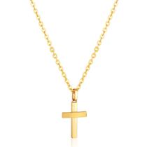 Corrente Cordão Masculino Diamantado Com Pingente Cruz Ouro 18k