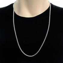 Corrente Cordão Masculino Elo Corda 3mm Aço Inox Legitimo