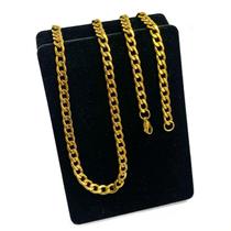 Corrente Cordão Masculino Grumet 6mm Banhado a Ouro 18K Colar Elo 1x1 Dourado