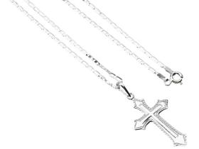 Corrente Cordão Masculino Pìastrine 70cm Pingente Crucifixo Prata 925 Corrente Cordão Masculino Pìastrine 70cm Pingente Crucifixo Prata 925