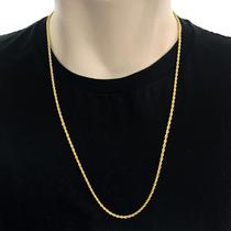 Corrente Cordão Masculino Trançado Baiano 3mm Banho Ouro 18k Corrente Cordão Masculino Trançado Baiano 3mm Banho Ouro 18k