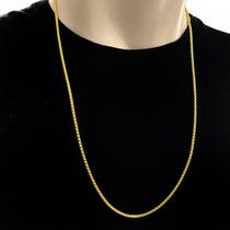 Corrente Cordão Masculino Veneziana Fina 70cm Banho Ouro 18k Colar Banhado