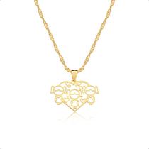 Corrente Cordão Ouro 18k 45cm E Pingente 3 Meninas