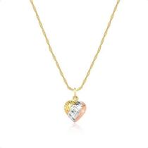 Corrente Cordão Ouro 18k 45cm + Pingente Coração