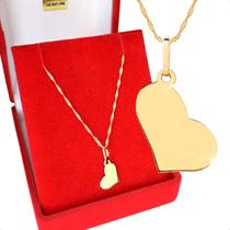 Corrente Cordão Ouro 18k 750 + 1 Pingente Coração