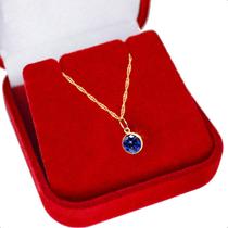 Corrente Cordão Ouro 18K com Pingente Ponto de Luz 6mm Corrente Cordão Ouro 18K com Pingente Ponto de Luz 6mm