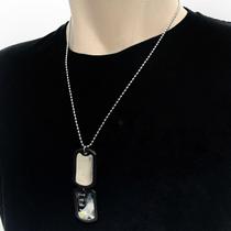 Corrente Cordão Placa Dog Tag Grande Aço Inoxidavel 316l Corrente Cordão Placa Dog Tag Grande Aço Inoxidavel 316l