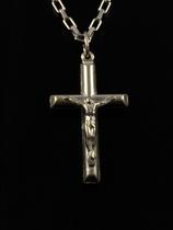 Corrente Cordão Prata Maciça 925 Bloco 70 Cm Pingente