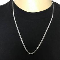 Corrente Cordão+ Pulseira Grumet Dupla 60cm Prata 925 Maciça