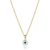Corrente Cordão Singapura + Pingente Olho Grego Ouro 18k