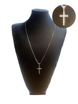 Corrente Cordão Veneziana 60cm c/ Pingente Cruz Bolinha Corrente Cordão Veneziana 60cm c/ Pingente Cruz Bolinha