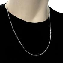 Corrente Cordão Veneziana Fina aço inox prata Colar masculino