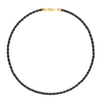 Corrente Couro com Fecho em Ouro 2.80mm 45cm