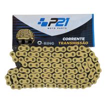 Corrente Crf Xr Kxf kx Yzf Yz Ktm St Reforçada P21 Com Retentor Gold Dourada Trilha Enduro Motocross Velocross
