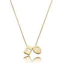 Corrente Cruz e Espirito Santo Veneziana Banho Ouro 18k 70cm Corrente Cruz e Espirito Santo Veneziana Banho Ouro 18k 70cm