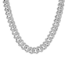 Corrente Cuban Cravejada Crucifixo 12mm - 45 cm - Aporro Corrente Cuban Cravejada Crucifixo 12mm - 45 cm - Aporro