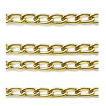 Corrente de alumínio 19.8x9.8 mm cor dourado metro
