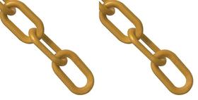 Corrente de barreira de plástico Mr. Chain Gold 2 cm de diâmetro de ligação 7,6 m