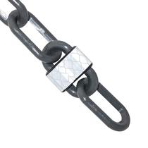 Corrente de barreira de plástico Mr. Chain Reflective 2 polegadas 25 pés cinza Corrente de barreira de plástico Mr. Chain Reflective 2 polegadas 25 pés cinza