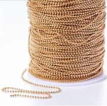 Corrente de Bolinha em Metal 2.4mm Dourado com 10 metros