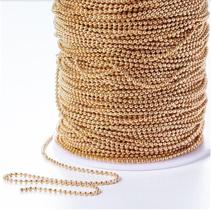 Corrente De Bolinha Em Metal 2.4Mm Dourado Com 100 Metros