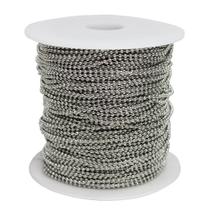 Corrente de Bolinha Prata 2mm Para Chaveiros - 30 Metros