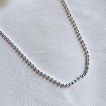 Corrente de Bolinhas em Prata 925 50 cm de Comprimento e 3 mm de Espessura com Garantia Permanente