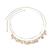 Corrente De Cintura Boêmia Com Estrela-do-mar E Conchas, Corrente Corporal De Moda Com Pérolas De Corrente De Cintura Boêmia Com Estrela-do-mar E Conchas, Corrente Corporal De Moda Com Pérolas De