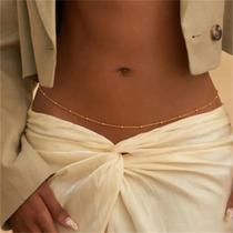 Corrente De Cintura Dourada Antiga Com Contas Para Mulheres E Meninas, Acessório De Joia Corporal