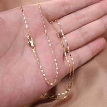 Corrente De Colar Punk Banhada a Ouro 18K Elo Plano 2MM Para Homens E Mulheres Joias De Moda DIY
